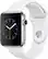 Front. Apple - Geek Squad Certified Refurbished Apple Watch Series 2 42mm Stainless Steel Case White Sport Band - Stainless Steel.