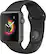 Front. Apple - Geek Squad Certified Refurbished Apple Watch Series 1 38mm Space Gray Aluminum Case Black Sport Band - Space Gray Aluminum.