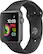 Front. Apple - Geek Squad Certified Refurbished Apple Watch Series 1 42mm Space Gray Aluminum Case Black Sport Band - Space Gray Aluminum.
