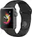 Front. Apple - Geek Squad Certified Refurbished Apple Watch Series 2 42mm Space Gray Aluminum Case Black Sport Band - Space Gray Aluminum.