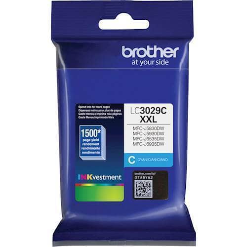 Front. Brother - LC3029C XXL Super High-Yield Ink Cartridge - Cyan.