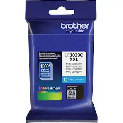Front. Brother - LC3029C XXL Super High-Yield Ink Cartridge - Cyan.