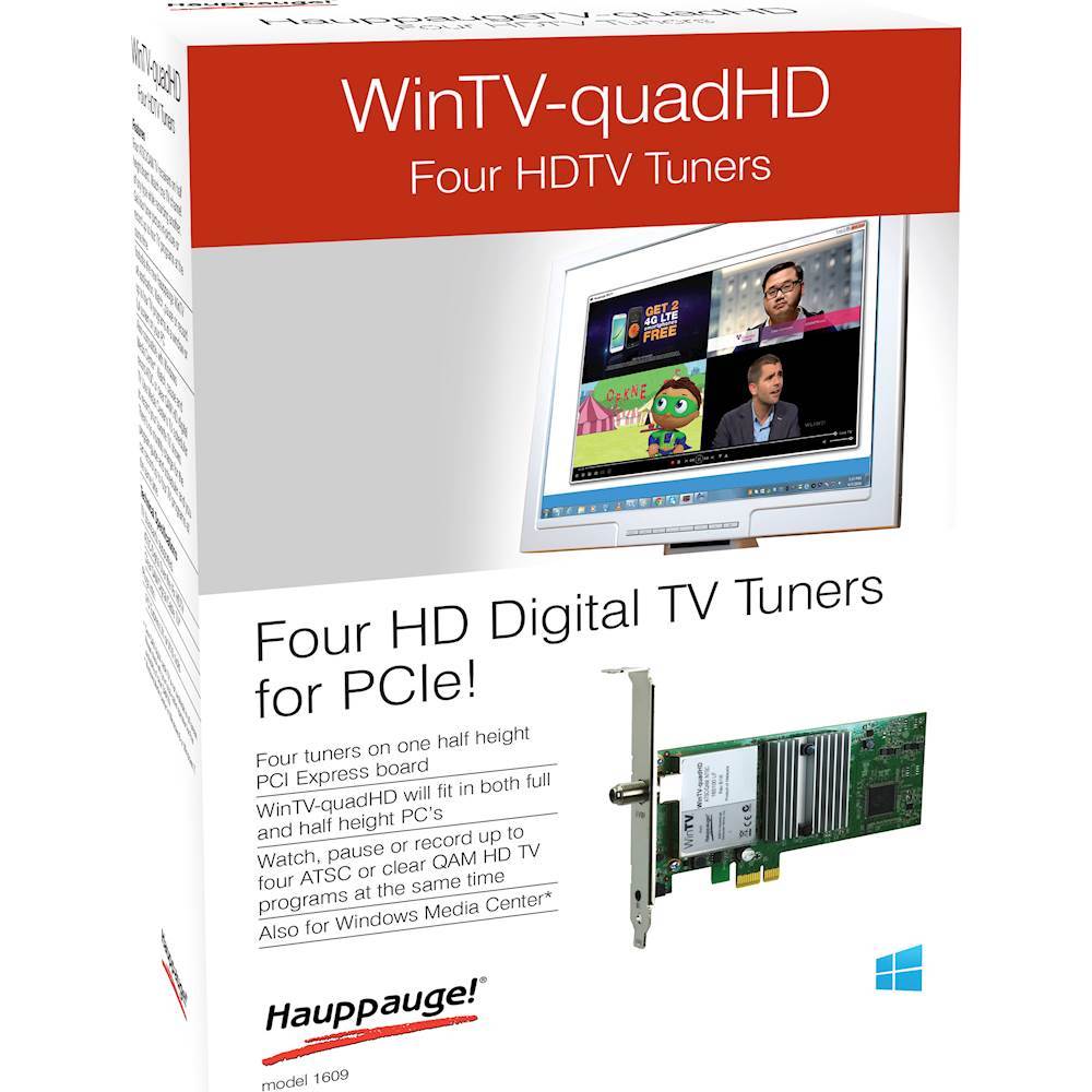 Receptor de TV PCIe HAUPPAUGE 3875199WinTV-quadHD Color Verde