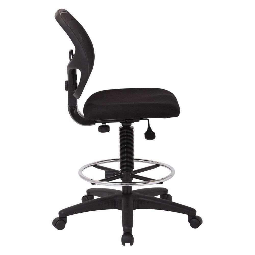 Left. FurniFact - Black Drafting Chair – Tall Office Chair With 20-Inch Foot Rest - Black.
