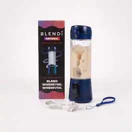 BLENDi - Lite 70W 17‑oz Portable Personal Blender & Drink Mixer for Protein Powders & Supplements - Navy