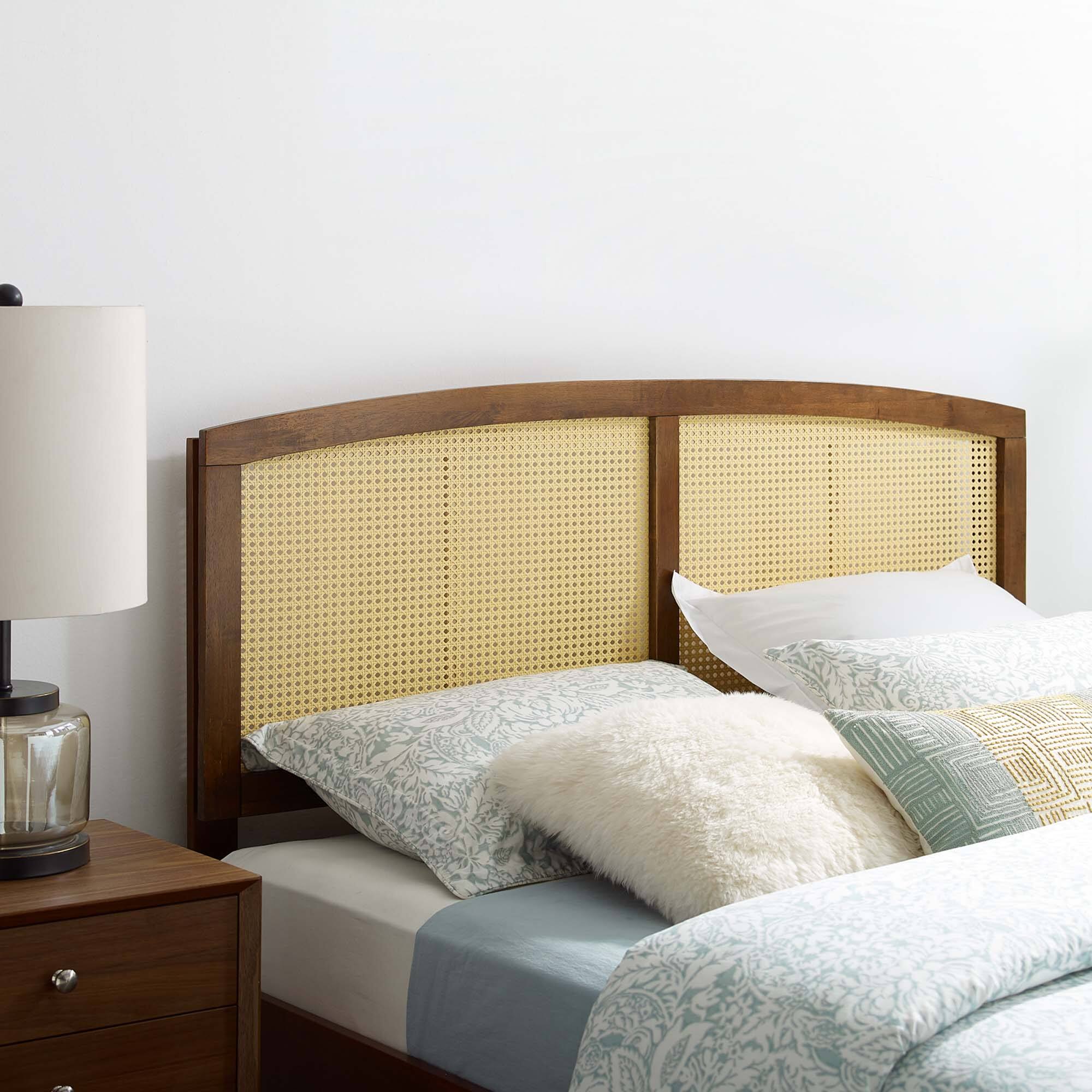 Alt View 1. Modway - Halcyon Cane King Headboard by Modway - Walnut.