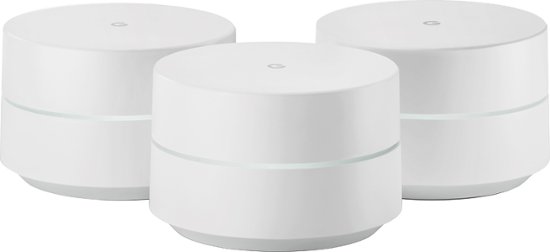 Google - Google Wifi AC1200 Dual-Band Whole Home Wi-Fi System (3-Pack) - White - Front_Zoom