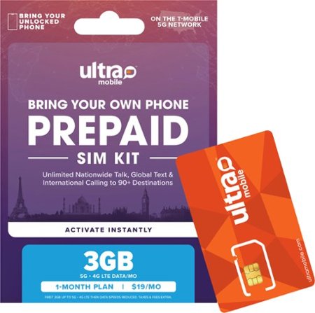 Ultra Mobile - 1-Month 3GB Prepaid SIM Card - Purple