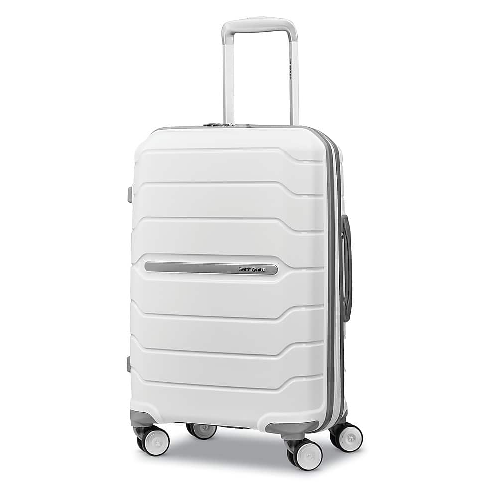 Front. Samsonite - Freeform 23" Expandable Spinner Suitcase - White.