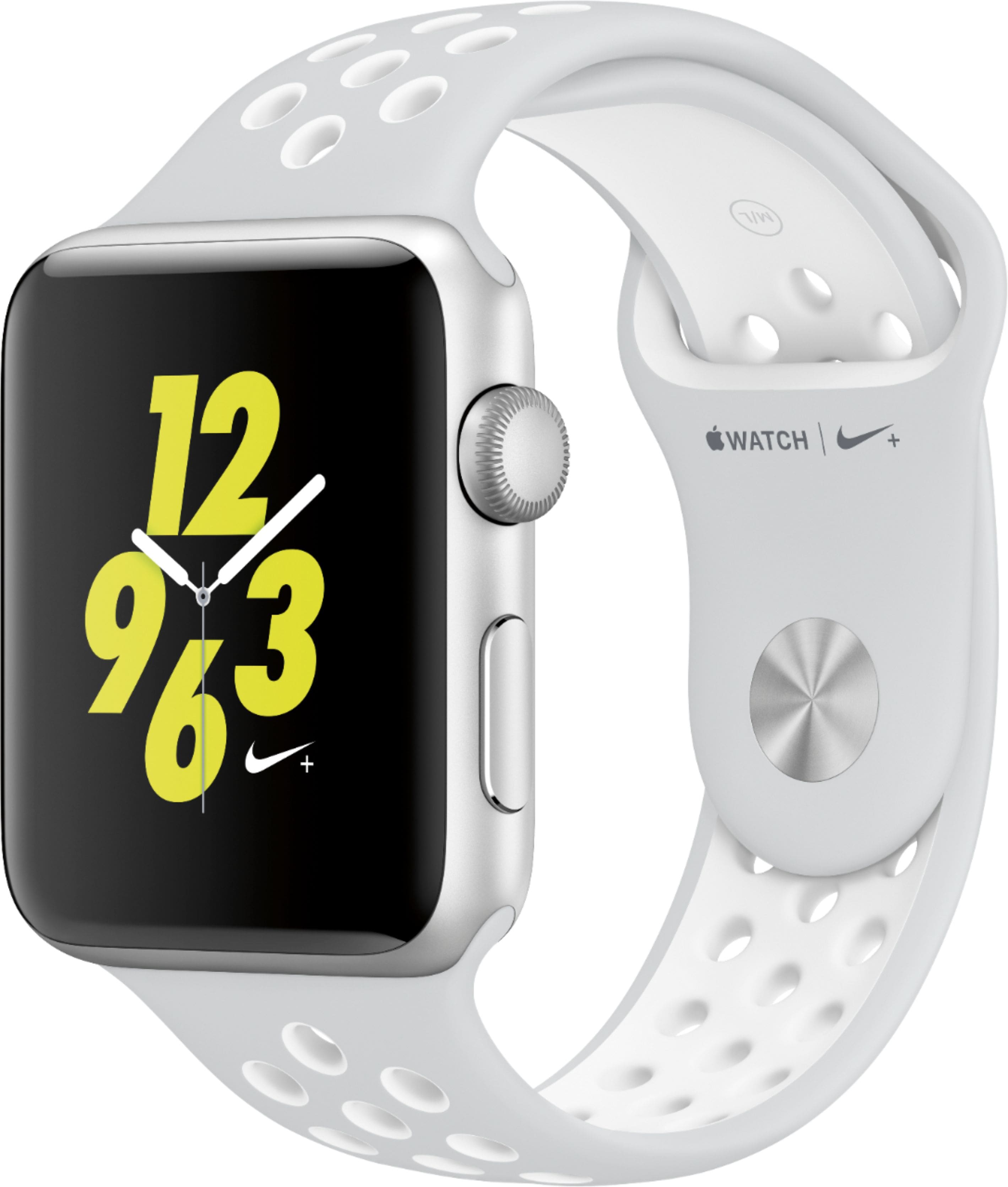 Apple Watch Nike+ 42mm Silver Aluminum Case Pure Platinum/White Nike Sport  Band Silver Aluminum MQ192LL/A - Best Buy