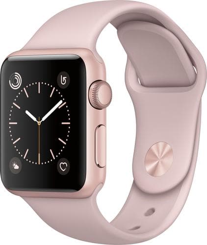 Apple - Apple Watch Series 1 42mm Rose Gold Aluminum Case Pink Sand Sport Band - Rose Gold Aluminum - Angle