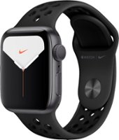 Apple Watch Nike Series 5 (GPS) 40mm Space Gray Aluminum Case with Anthracite/Black Nike Sport Band - Space Gray Aluminum - Front_Zoom