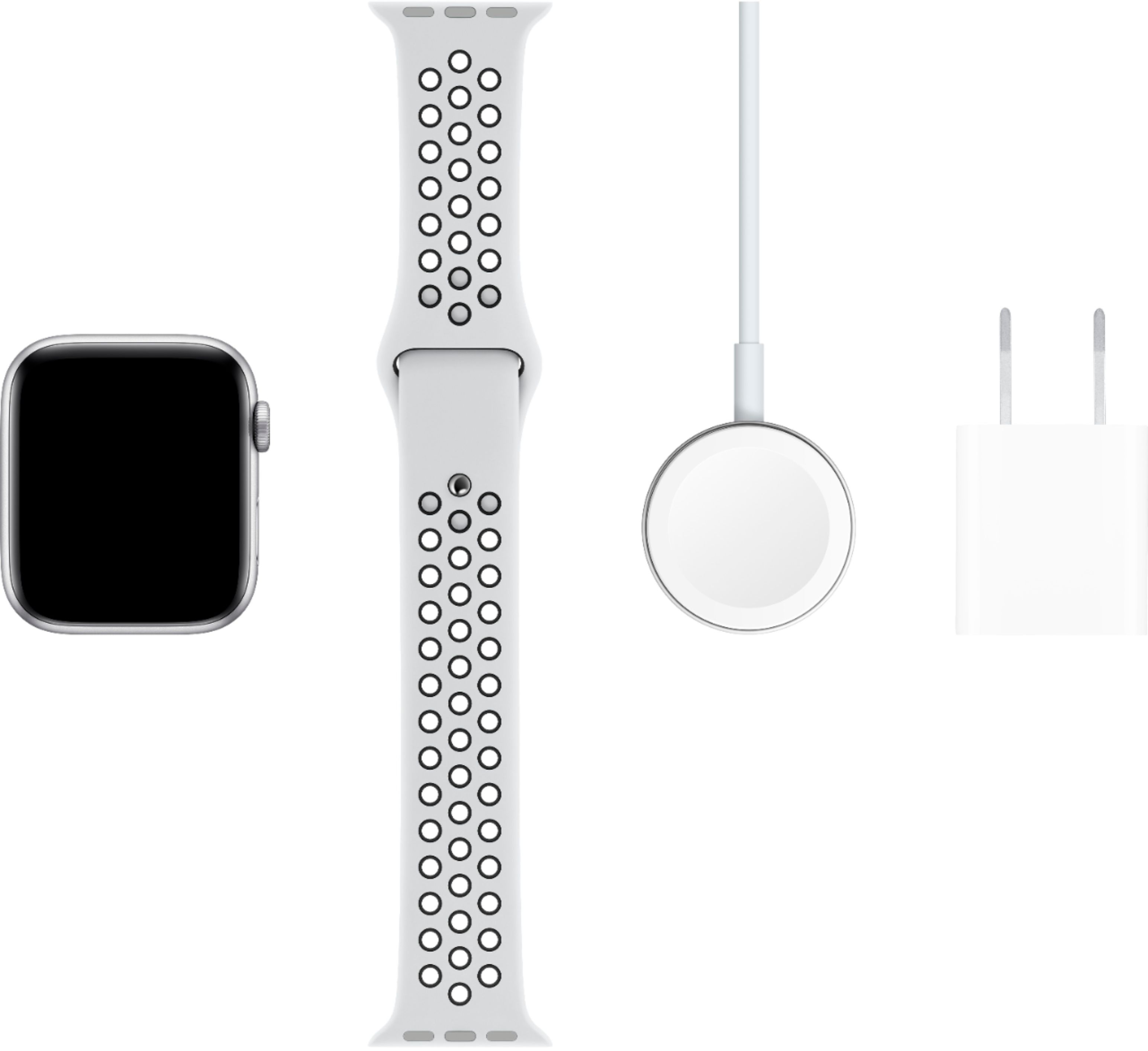 inadvertently Uncle or Mister Diligence Best Buy: Apple Watch Nike Series 5 (GPS) 44mm Silver Aluminum Case with  Pure Platinum/Black Nike Sport Band Silver Aluminum MX3V2LL/A