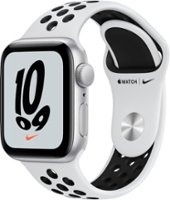 Apple Watch Nike SE (GPS) 40mm Silver Aluminum Case with Nike Sport Band - Silver - Front_Zoom