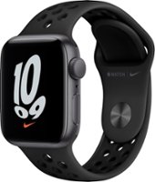 Apple Watch Nike SE (GPS) 40mm Space Gray Aluminum Case with Nike Sport Band - Space Gray - Front_Zoom