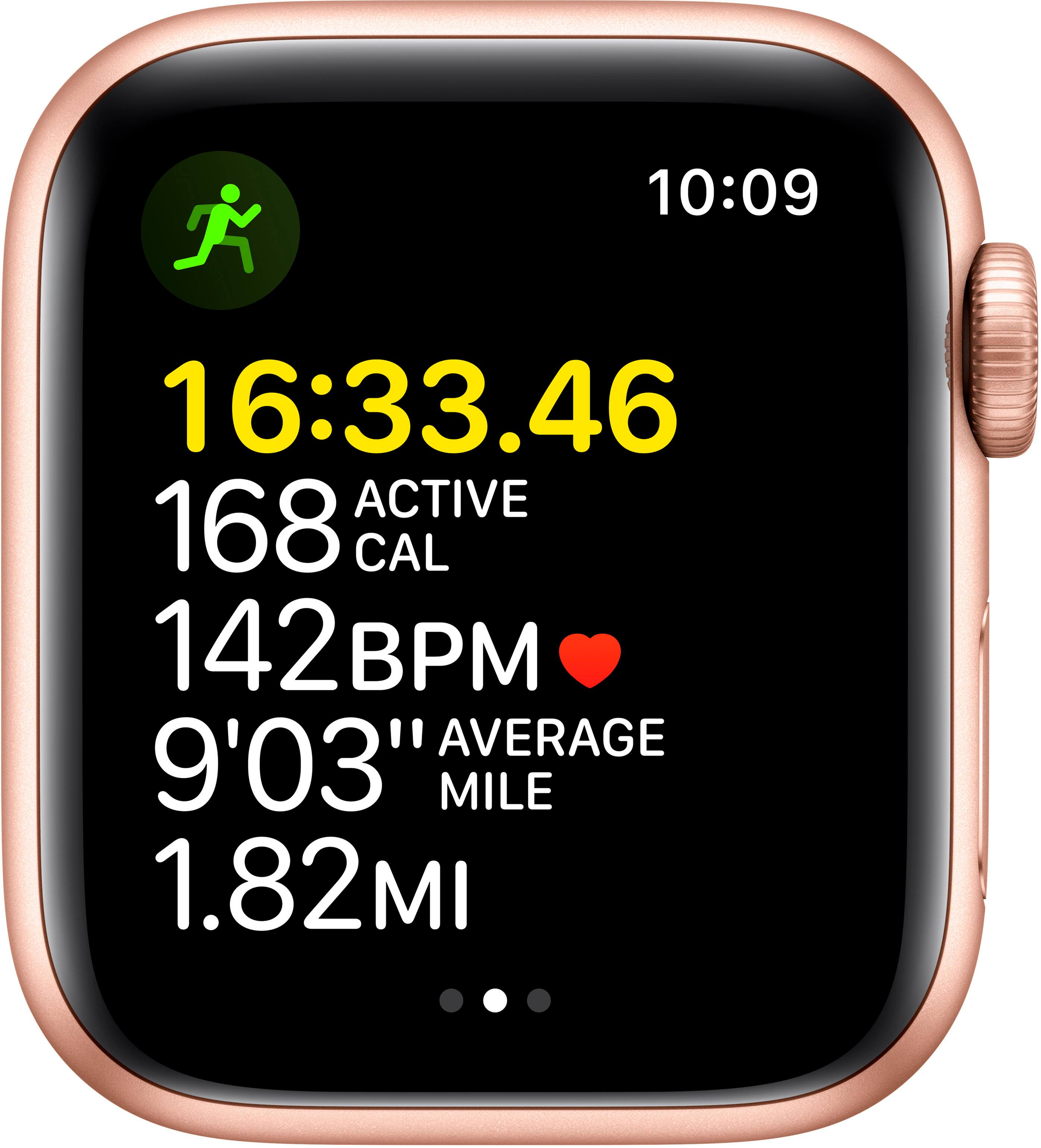 Alt View 13. Apple - Apple Watch SE (1st Generation GPS) 40mm Gold Aluminum Case with Starlight Sport Band - Gold.