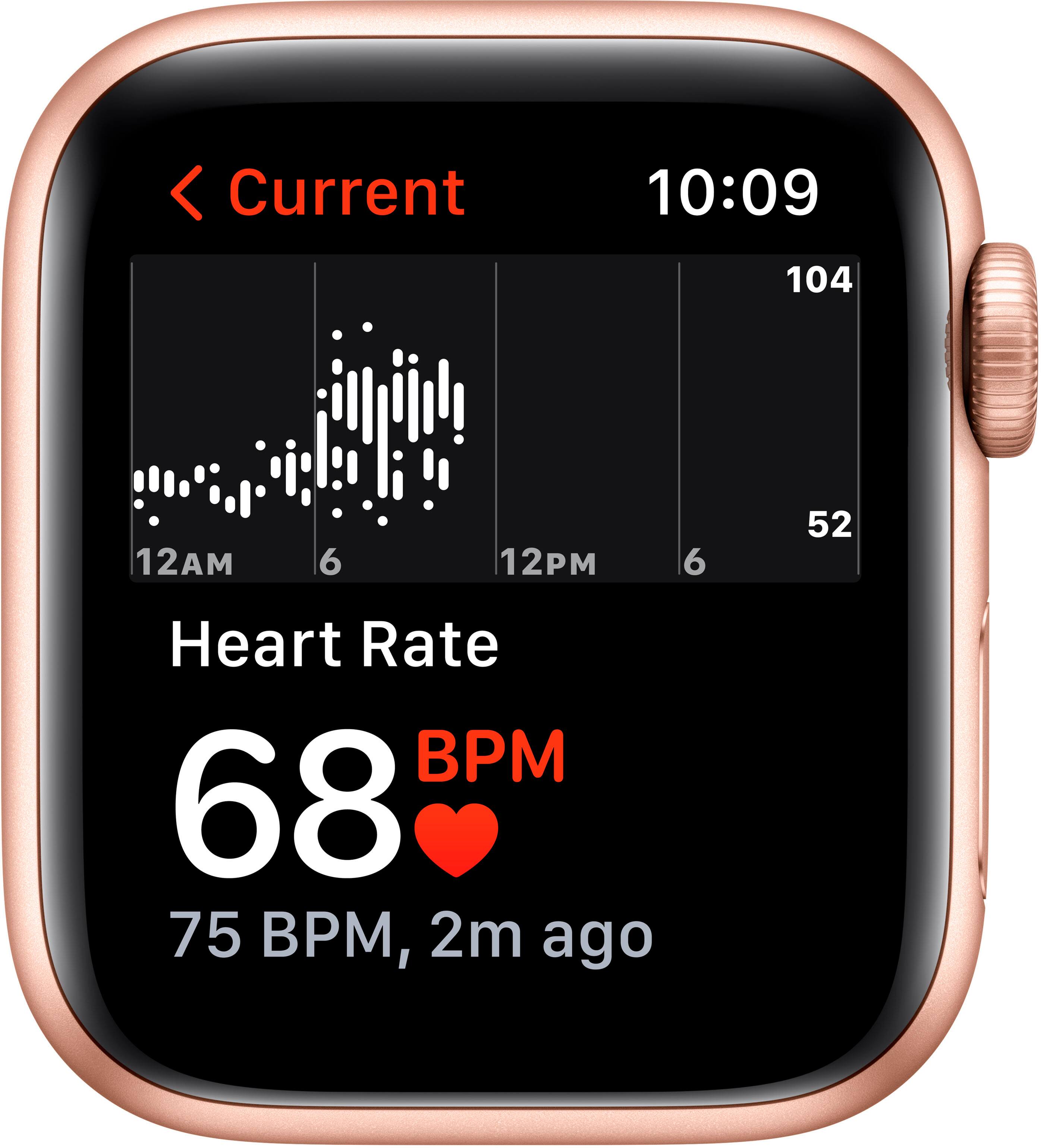 Alt View 14. Apple - Apple Watch SE (1st Generation GPS) 40mm Gold Aluminum Case with Starlight Sport Band - Gold.