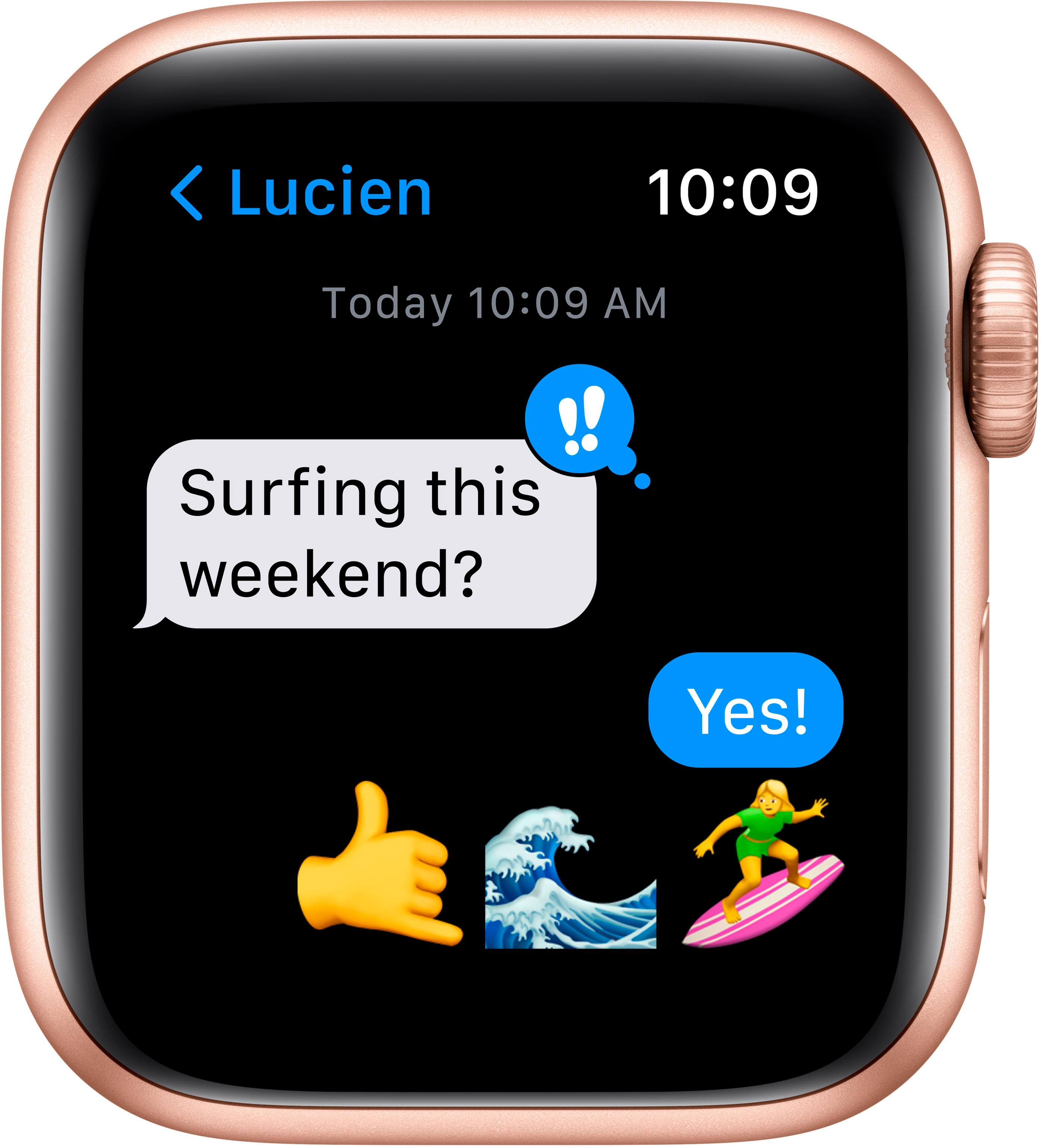 Alt View 16. Apple - Apple Watch SE (1st Generation GPS) 40mm Gold Aluminum Case with Starlight Sport Band - Gold.