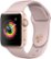 Angle Zoom. Apple Watch Series 3 (GPS), 38mm Gold Aluminum Case with Pink Sand Sport Band - Gold Aluminum.
