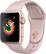 Angle. Apple - Apple Watch Series 3 (GPS), 38mm Gold Aluminum Case with Pink Sand Sport Band - Gold Aluminum.