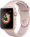 Angle. Apple - Apple Watch Series 3 (GPS), 42mm Gold Aluminum Case with Pink Sand Sport Band - Gold Aluminum.