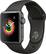 Angle. Apple - Apple Watch Series 3 (GPS), 38mm Space Gray Aluminum Case with Gray Sport Band - Space Gray.