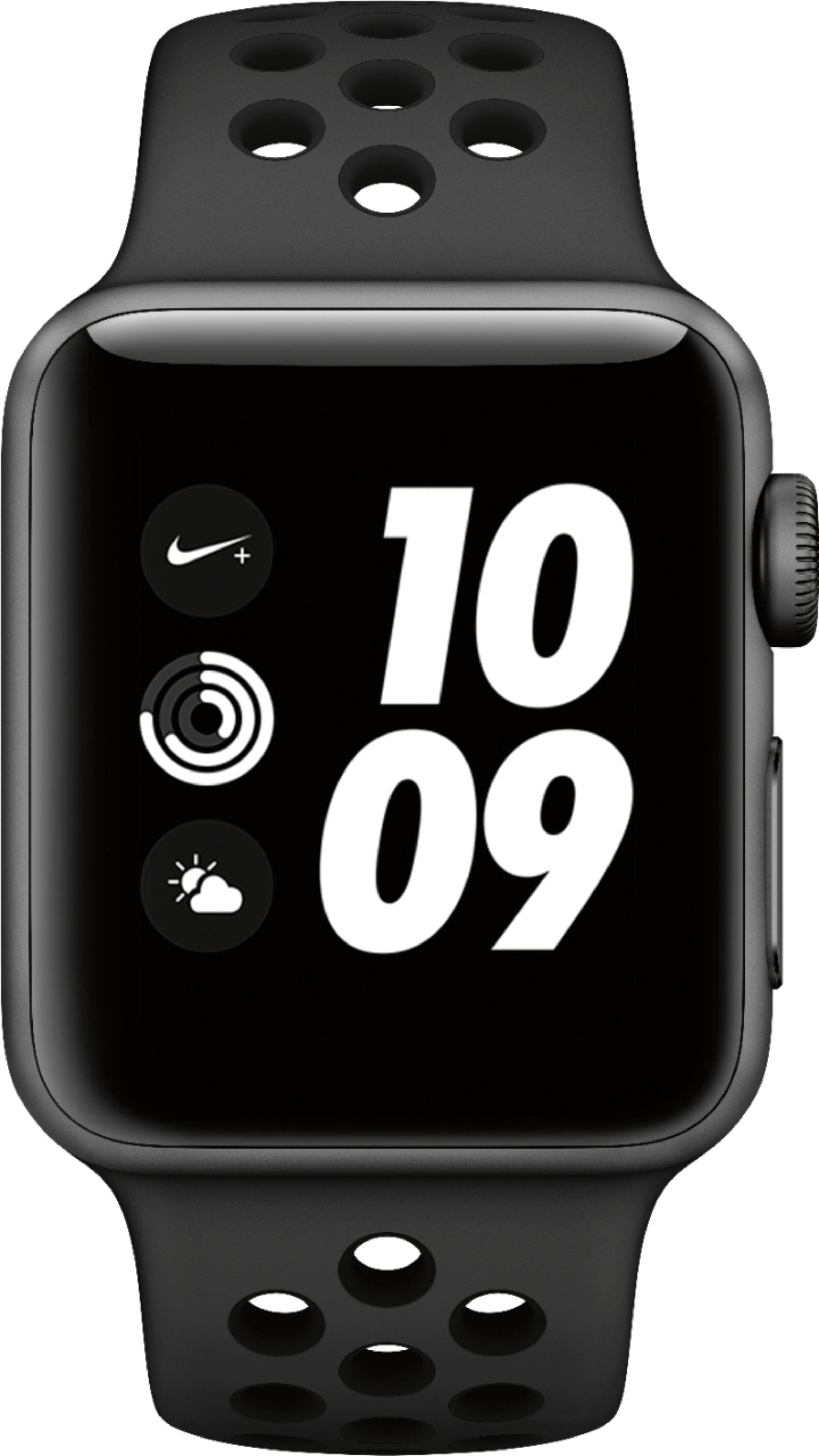 Alt View 11. Apple - Apple Watch Nike+ Series 3 (GPS), 38mm Space Gray Aluminum Case with Anthracite/Black Nike Sport Band - Space Gray.