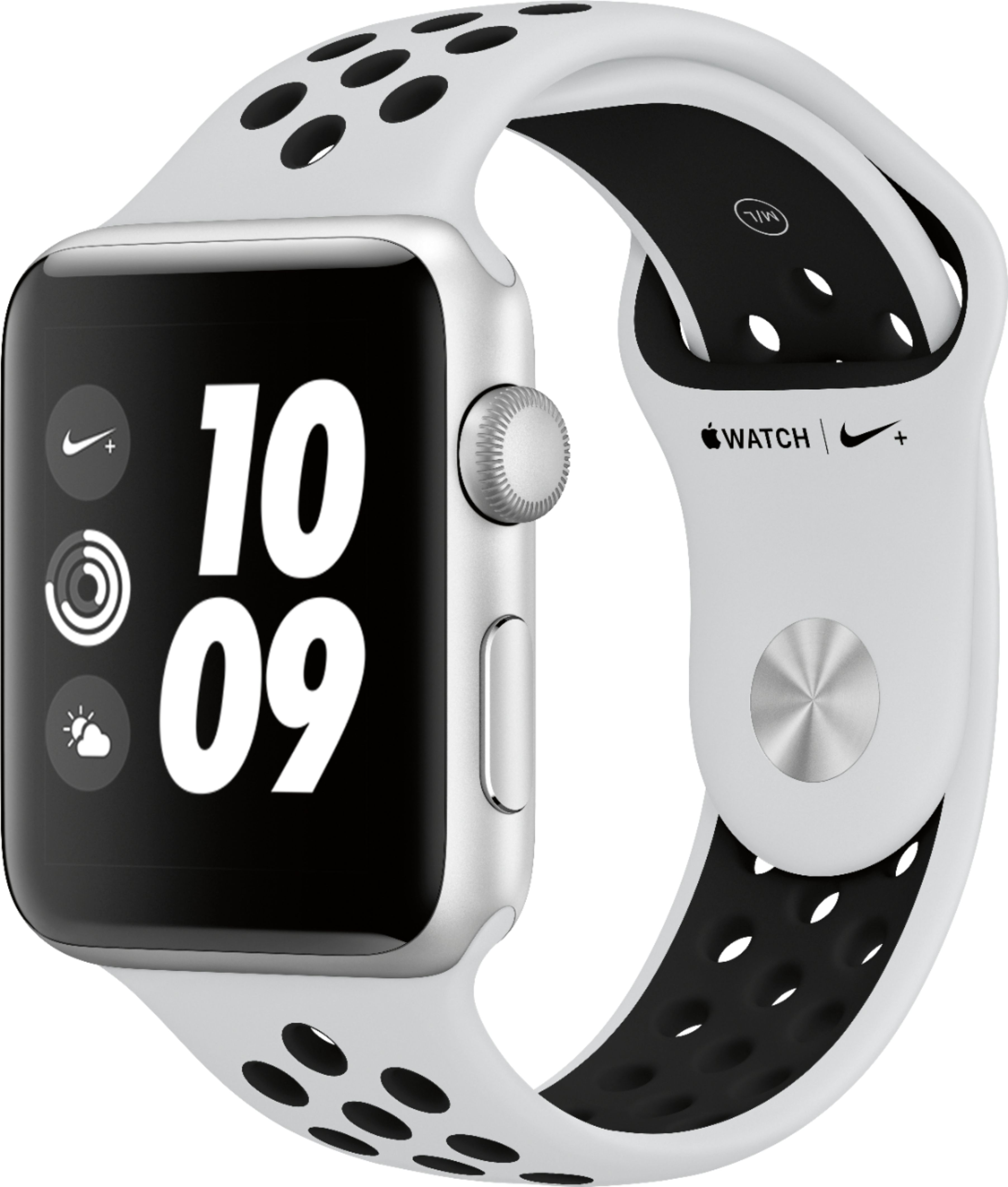 Best Buy: Apple Watch Nike+ Series 3 (GPS), 42mm Silver Aluminum Case with  Pure Platinum/Black Nike Sport Band Silver Aluminum MQL32LL/A