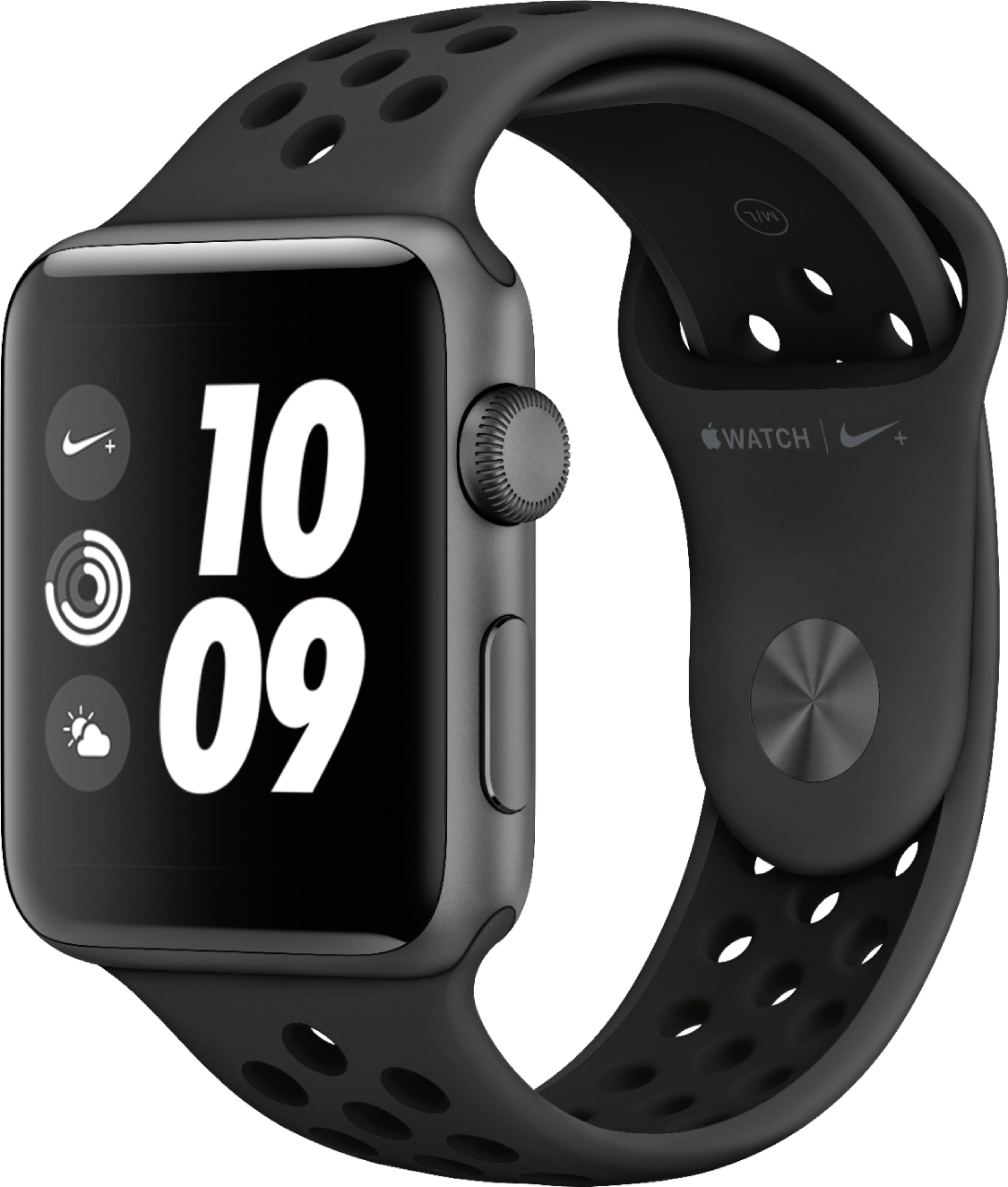 tilfredshed timeren fløjl Apple Watch Nike+ Series 3 (GPS) 42mm Space Gray Aluminum Case with  Anthracite/Black Nike Sport Band Space Gray Aluminum MQL42LL/A - Best Buy