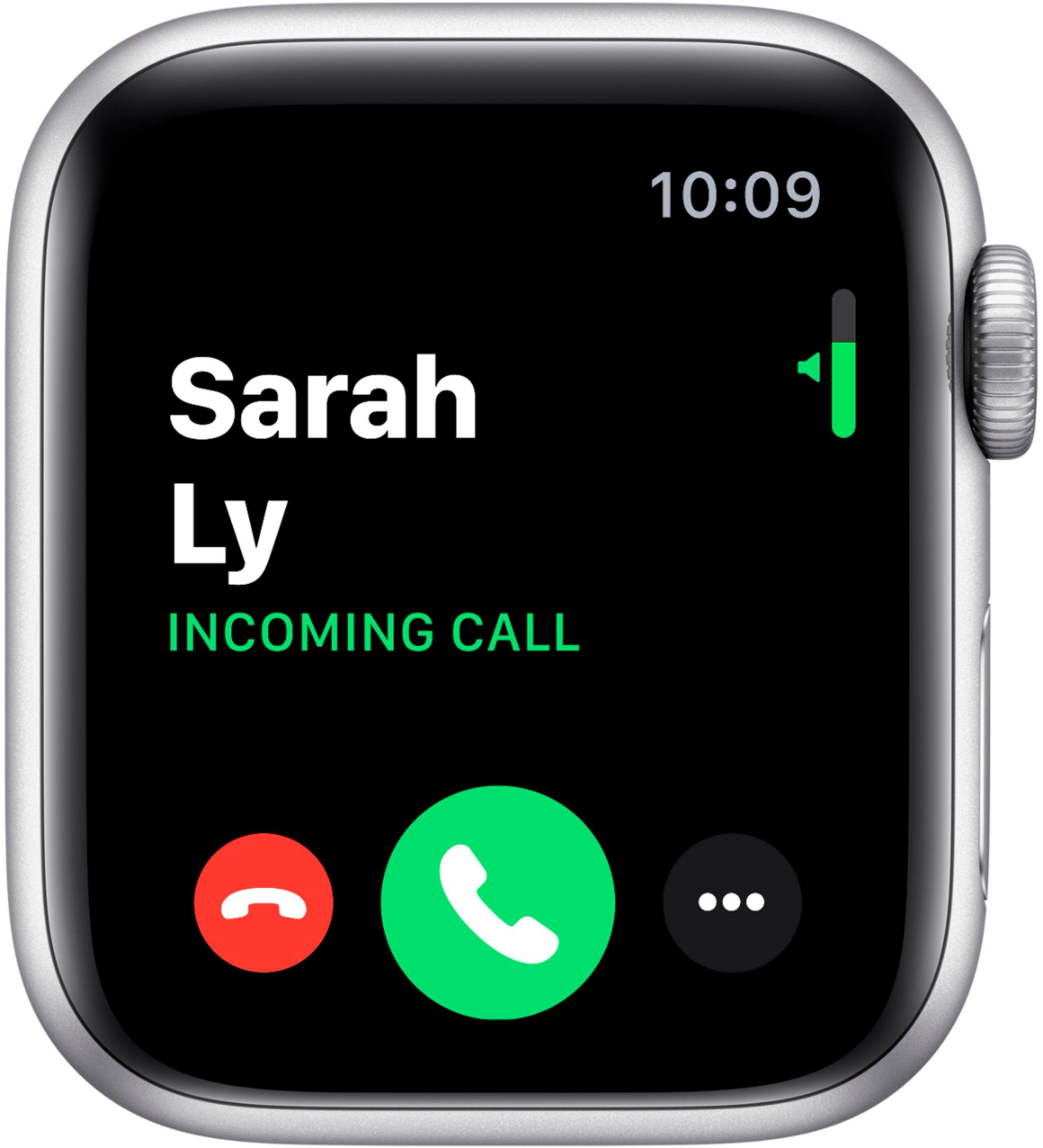 Alt View 12. Apple - Apple Watch Series 5 (GPS) 40mm Aluminum Case with White Sport Band - Silver.