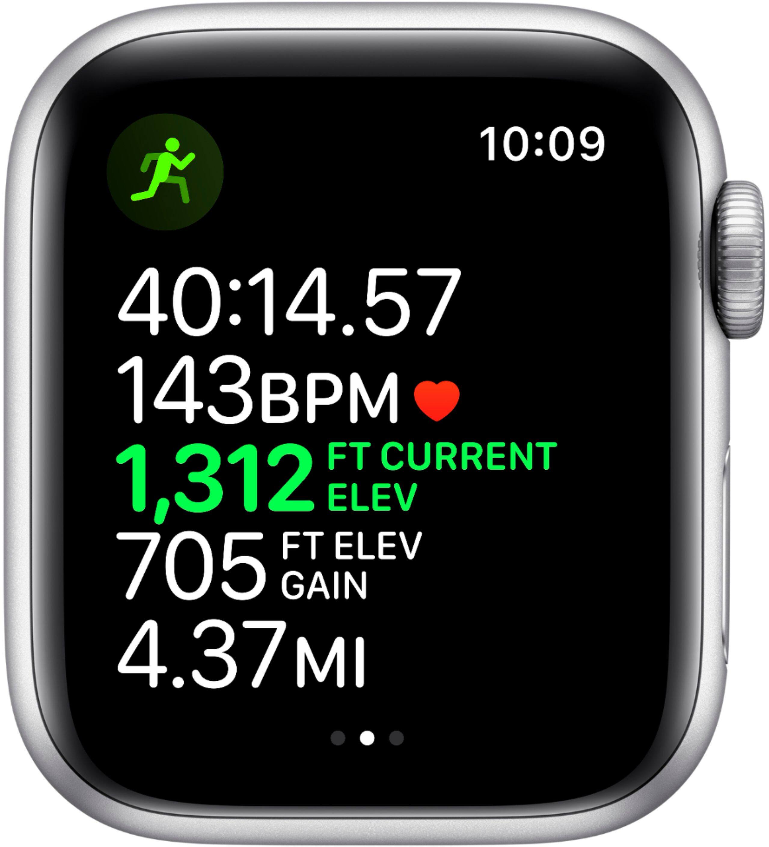 Alt View 13. Apple - Apple Watch Series 5 (GPS) 40mm Aluminum Case with White Sport Band - Silver.