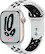 Front. Apple - Apple Watch Nike Series 7 (GPS) 45mm Starlight Aluminum Case with Pure Platinum/Black Nike Sport Band.