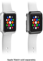 Modal™ - Bumper for Apple Watch® 38mm (2-Pack) - Space Gray/Clear - Angle_Zoom