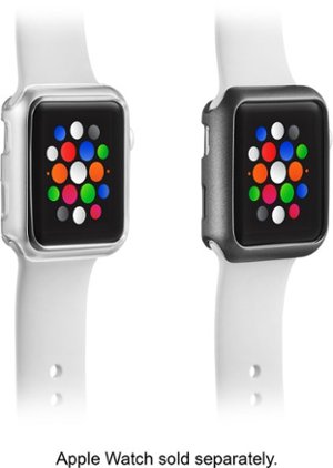 Modal™ - Bumper for Apple Watch® 38mm (2-Pack) - Space Gray/Clear
