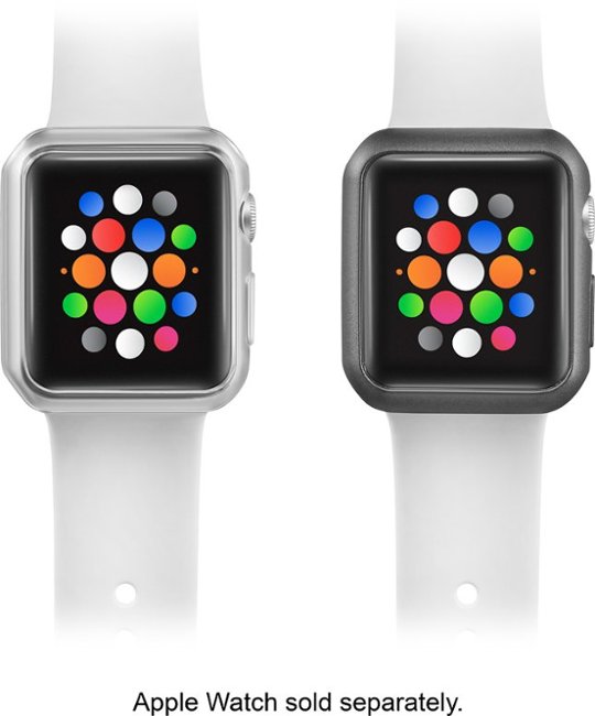 Modal™ - Bumper for Apple Watch® 42mm (2-Pack) - Space Gray/Clear_2