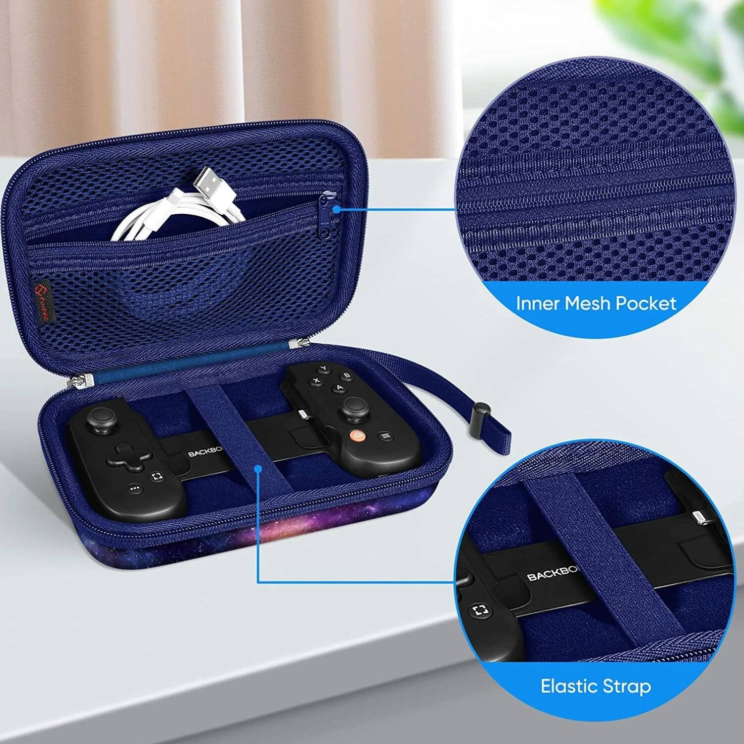 - Inner Mesh Pocket
- Elastic Strap