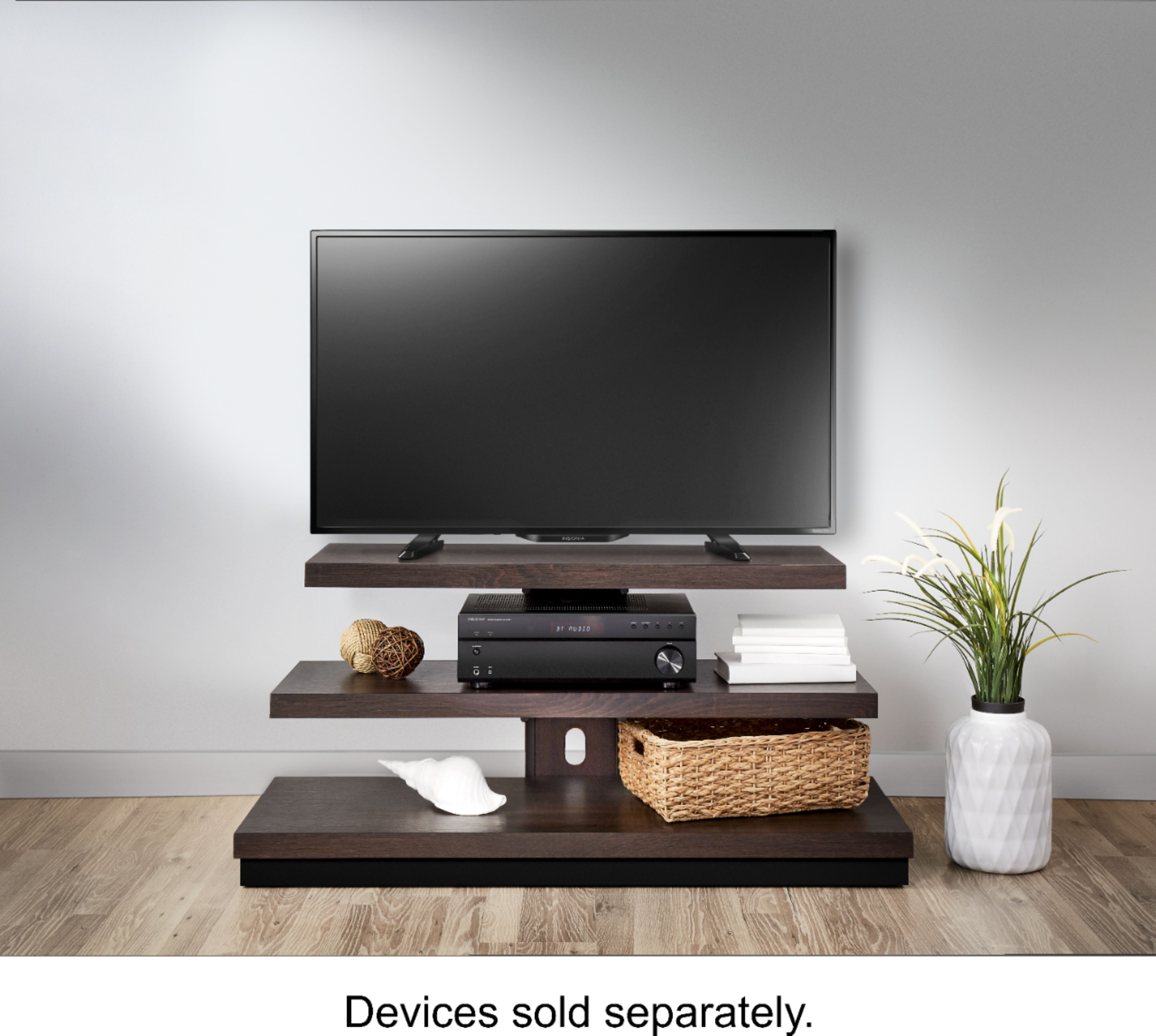 Insignia™ TV Stand for Most Flat-Panel TVs Up to 55" Dark ...