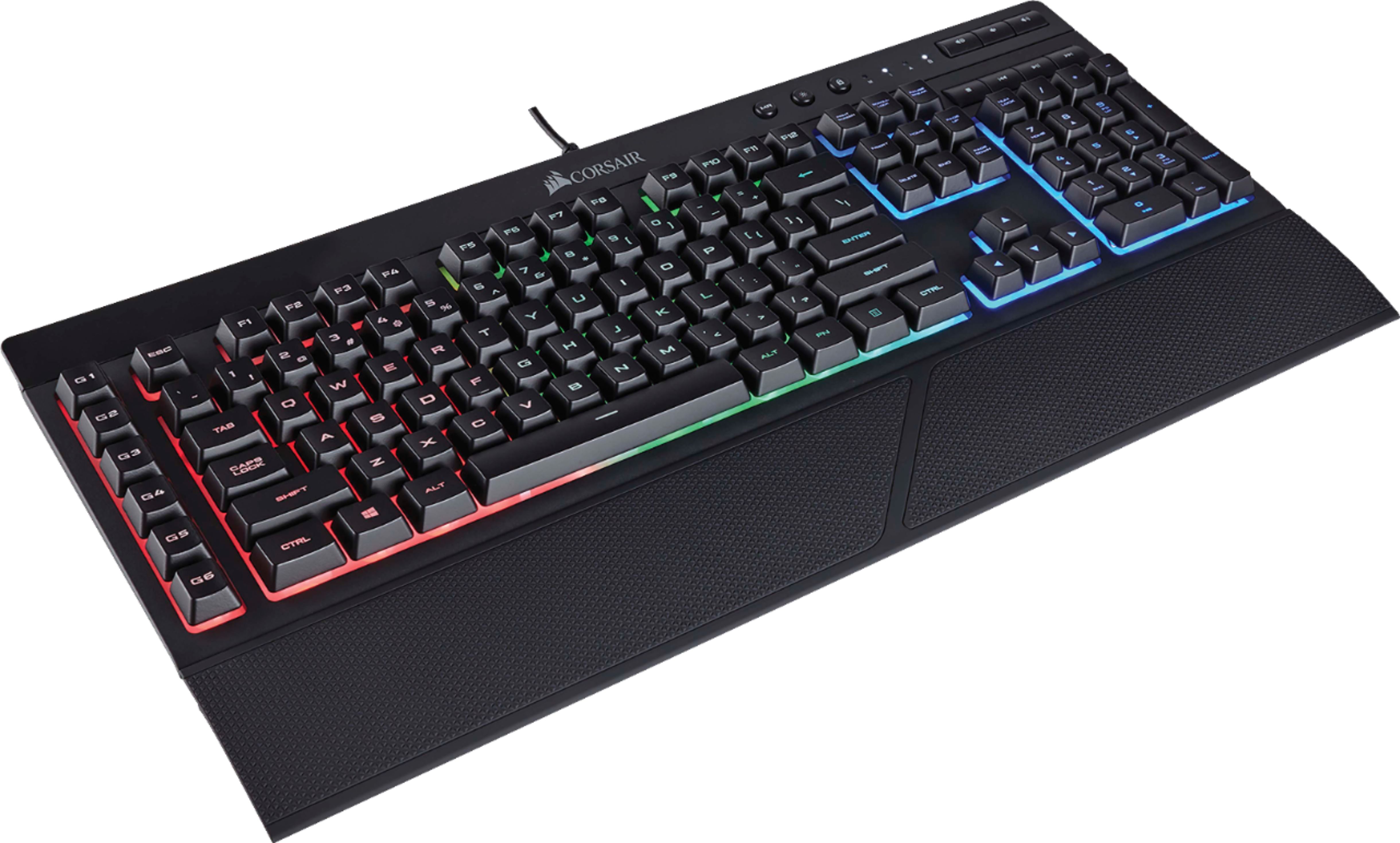 Angle View: CORSAIR - K55 Wired Gaming Membrane Keyboard with RGB Backlighting - Black