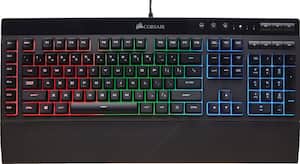 CORSAIR - K55 Wired Gaming Membrane Keyboard with RGB Backlighting - Black - Front_Zoom