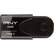 PNY - 64GB USB Type-C Flash Drive - Black - Larger Front