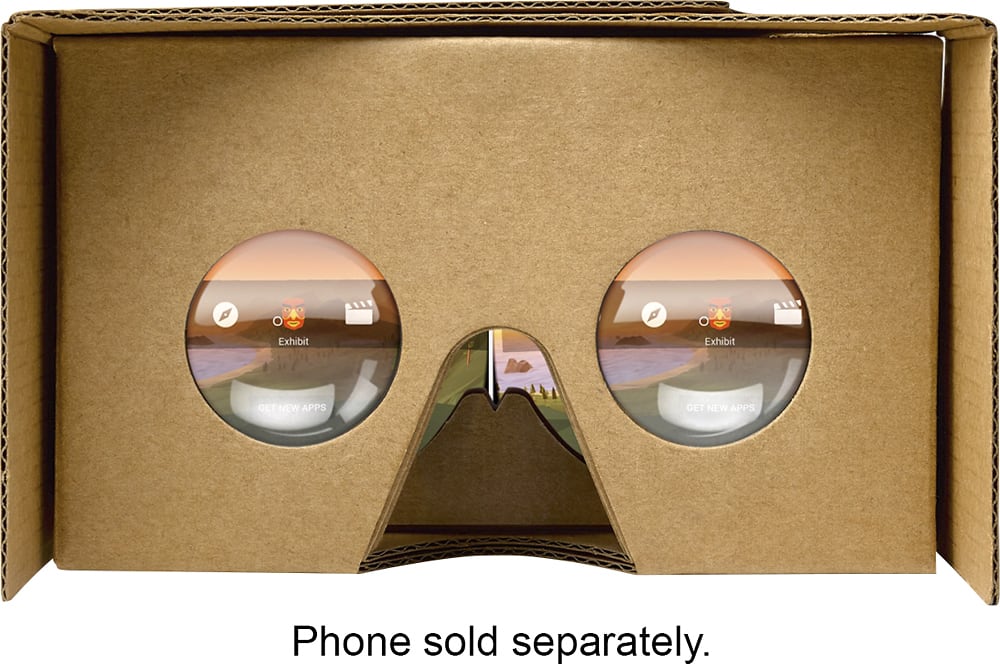 Angle. Google - Cardboard Virtual Reality Headset - brown.