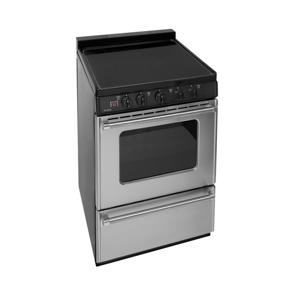 Angle View: Premier - Freestanding Electric Range - Stainless steel