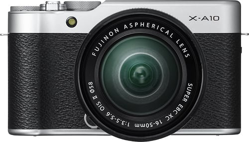 Fujifilm - X-A10 Mirrorless Camera with XC 16-50mm OIS II Lens - Silver - Larger Front