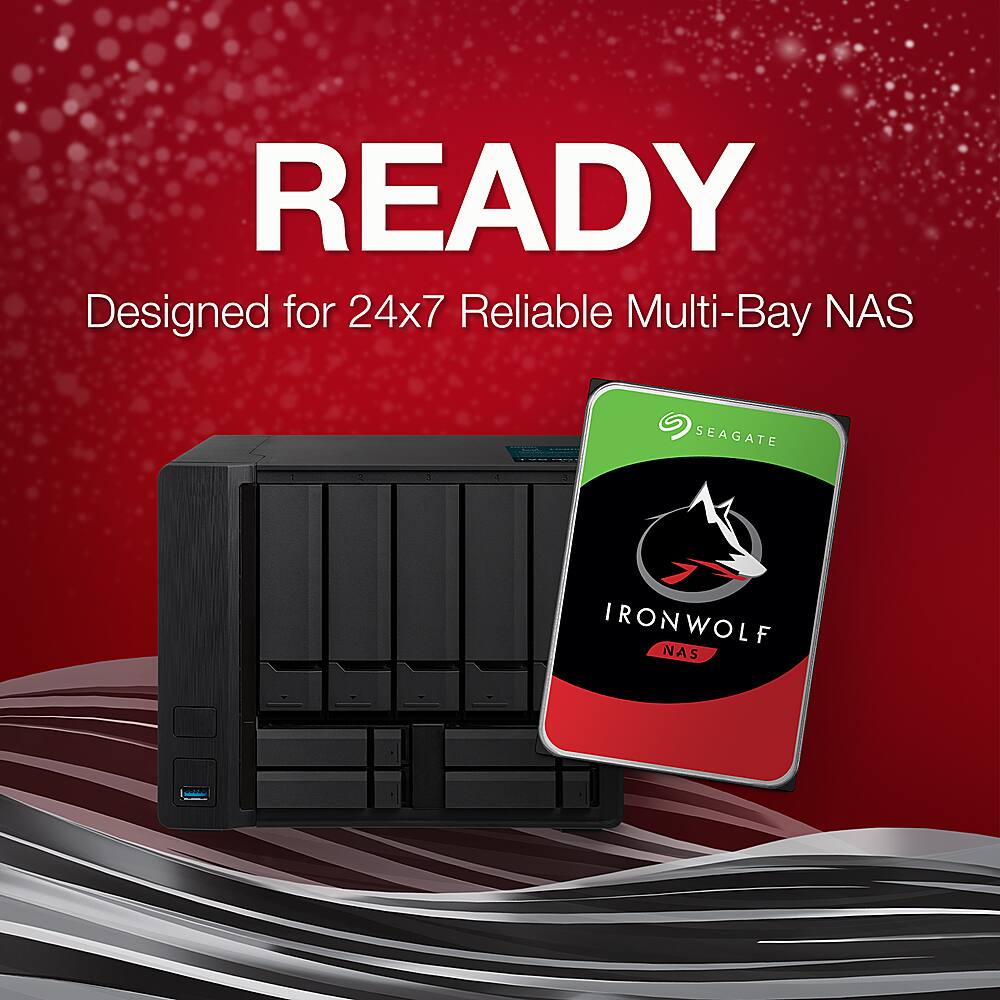 Alt View 1. Seagate - IronWolf 8TB Internal SATA Hard Drive for Desktops - Silver.