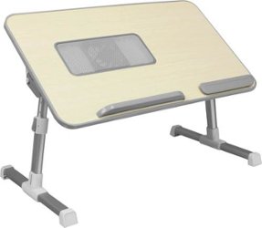 Aluratek - Adjustable Ergonomic Laptop Cooling Table with Fan - White - Front_Zoom
