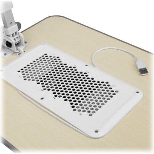 Alt View 15. Aluratek - Adjustable Ergonomic Laptop Cooling Table with Fan - White.