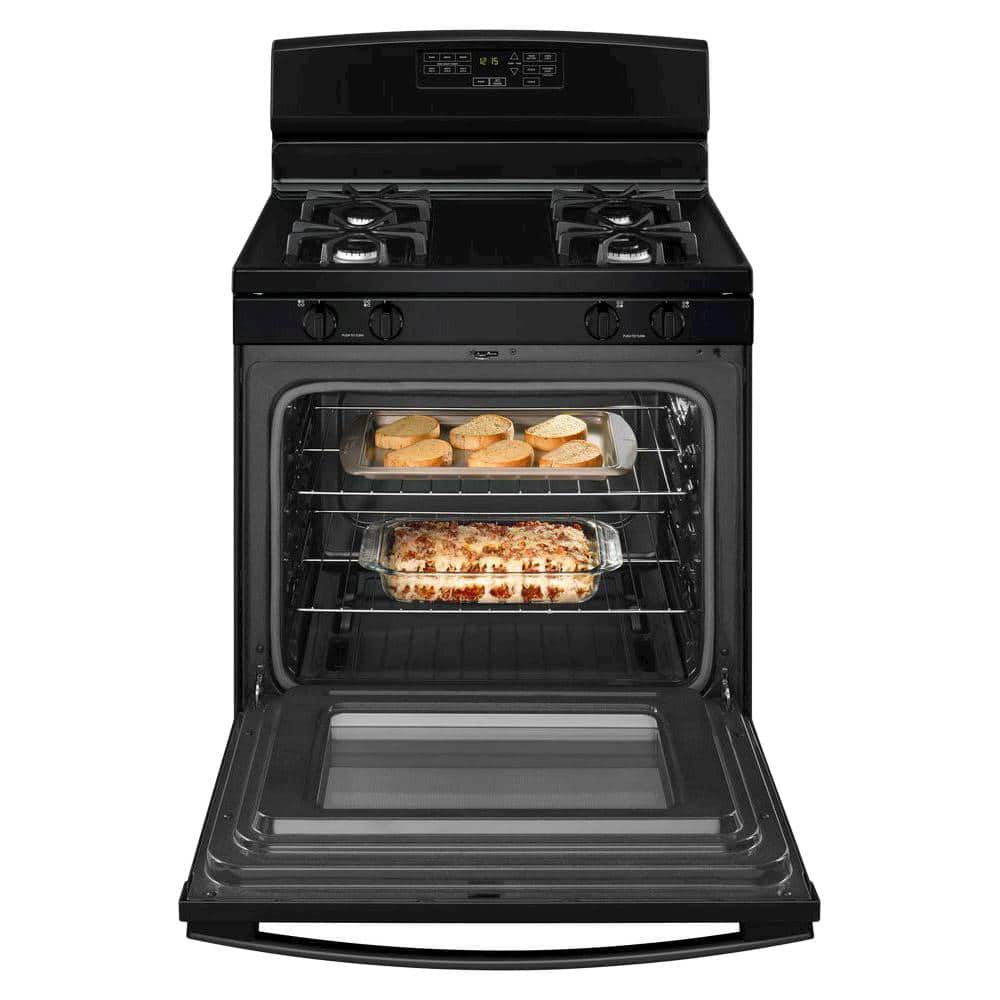 Alt View 12. Amana - 5.0 Cu. Ft. Self-Cleaning Freestanding Gas Range - Black.