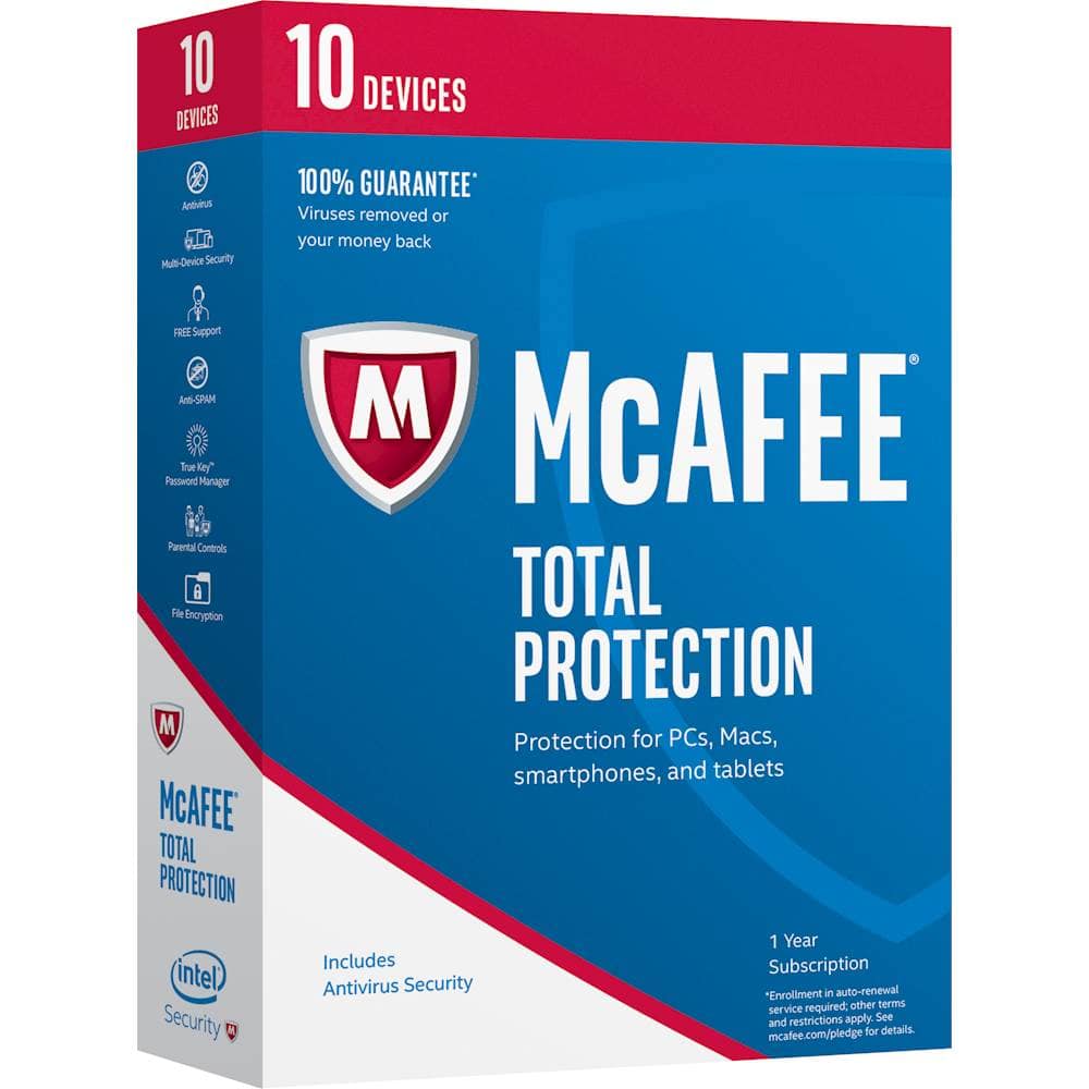 Front. McAfee - McAfee Total Protection (10 Devices) (1-Year Subscription).