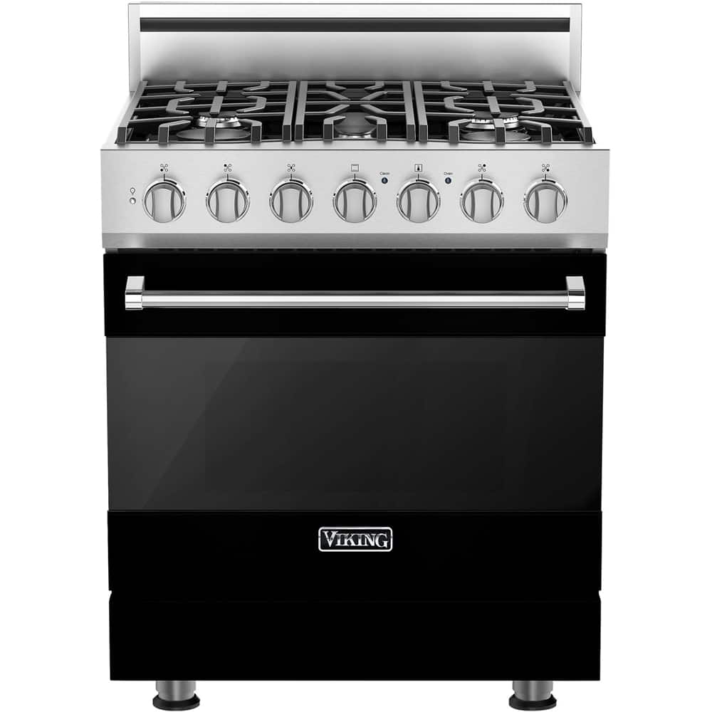 Viking - 4.0 Cu. Ft. Self-Cleaning Freestanding Gas Convection Range - Black - Front_Zoom