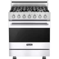 Viking - 4.7 Cu. Ft. Self-Cleaning Freestanding Dual Fuel Convection Range - White - Front_Zoom